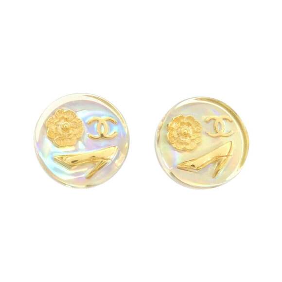 CHANEL White Earrings